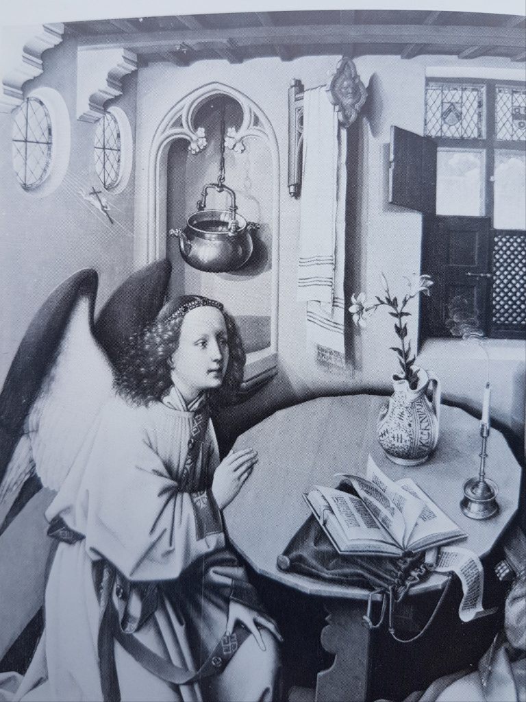 Robert Campin met nis met lavabo