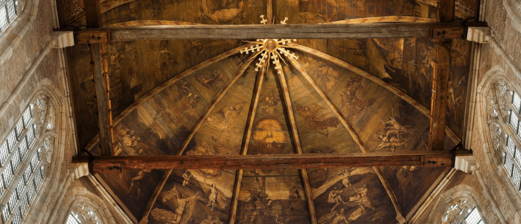 Het Laatste Oordeel. Gewelfschildering door Van Oostsanen in de Grote Sint Laurenskerk in Alkmaar