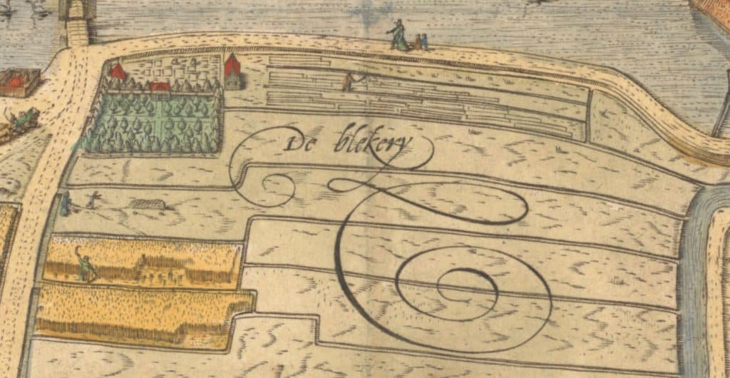 1597 Drebbel ingekleurd detail Blekerij