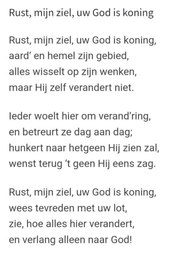 Tekst van lied: ‘WEEST TEVREDEN MET UW LOT’