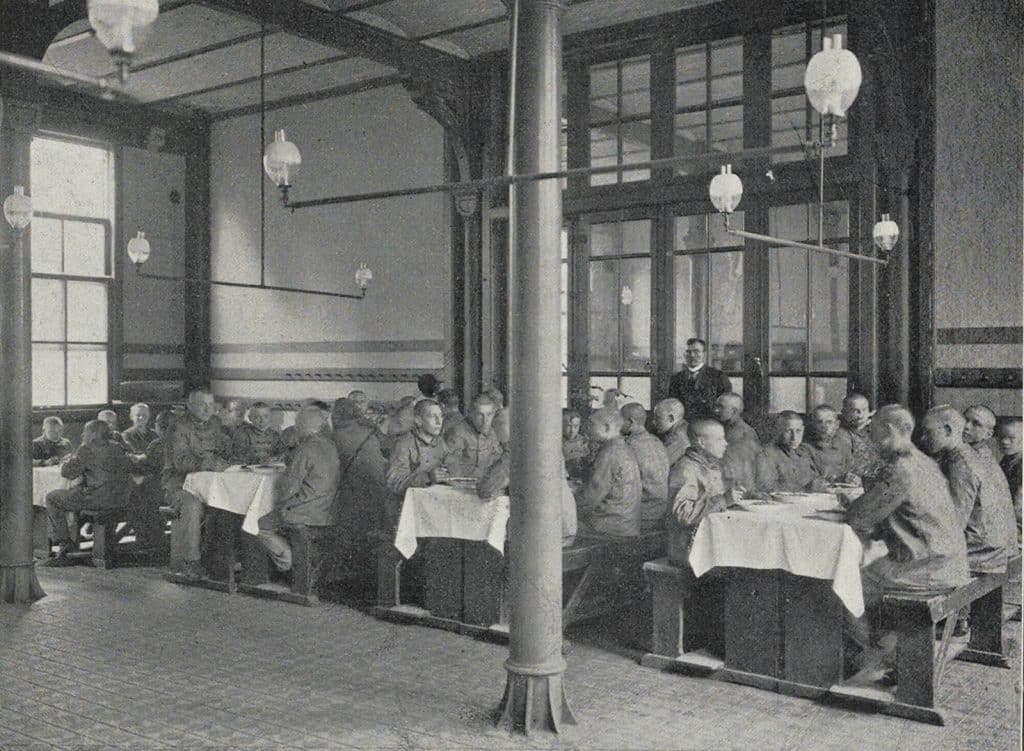 Rijksopvoedingsgesticht eetzaal 1909